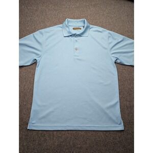Cubavera Mens Blue Textured Short Sleeve Polo Shirt Size Medium Ribbed Knit